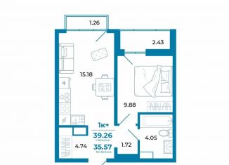 Продам однокомнатную квартиру, 35.6 м2, Тюмень, ЖК Краснолесье