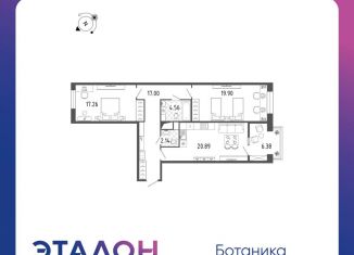 Продается двухкомнатная квартира, 88.5 м2, Санкт-Петербург, Аптекарский проспект, 5, ЖК Ботаника