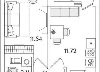 Продается 1-ком. квартира, 30 м2, Санкт-Петербург, метро Лесная