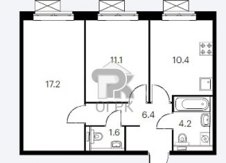 Продажа 2-комнатной квартиры, 50.9 м2, Люберцы, улица 8 Марта, 12к1, ЖК Люберцы Парк