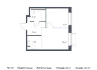 Продается 1-ком. квартира, 34.2 м2, Московская область, жилой комплекс Томилино Парк, к6.1