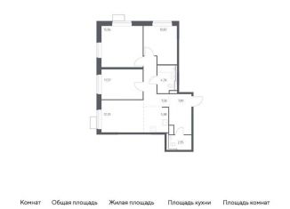 3-комнатная квартира на продажу, 79.8 м2, поселение Рязановское, жилой комплекс Алхимово, 16