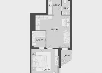 Продажа однокомнатной квартиры, 36.8 м2, Мурино