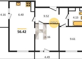 Продается 2-комнатная квартира, 56.4 м2, село Усады, Счастливая улица, 7, ЖК Счастливый