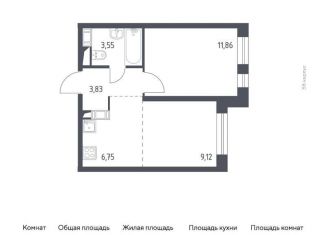 Продается 2-комнатная квартира, 34.5 м2, Люберцы, улица Камова, 1к1, ЖК Люберцы 2020