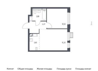 Продам 1-комнатную квартиру, 38 м2, Московская область, жилой комплекс Прибрежный Парк, к6.2