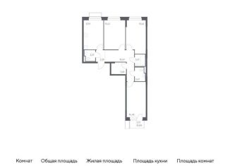 Продаю трехкомнатную квартиру, 78.4 м2, Москва, жилой комплекс Квартал Марьино, к1