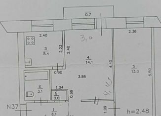 Двухкомнатная квартира на продажу, 42.3 м2, Котельнич, улица Урицкого, 1/23