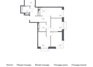 Продам трехкомнатную квартиру, 68.5 м2, Московская область, жилой комплекс Долина Яузы, 1