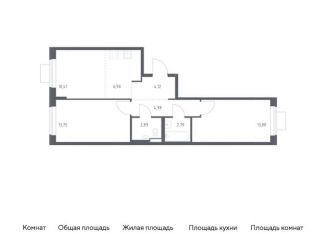 Продам двухкомнатную квартиру, 59.6 м2, поселение Рязановское, жилой комплекс Подольские Кварталы, к1