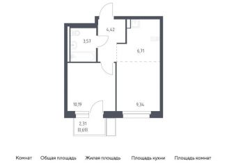 Продается 1-комнатная квартира, 34.9 м2, Москва, жилой комплекс Квартал Марьино, к1