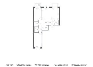 Продается 3-комнатная квартира, 78.9 м2, Московская область, жилой комплекс Новое Видное, 16.1
