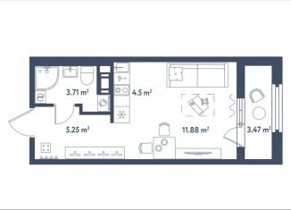 Продаю квартиру студию, 27.1 м2, Санкт-Петербург, метро Московские ворота