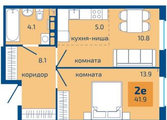 Продаю двухкомнатную квартиру, 41.9 м2, Пермский край