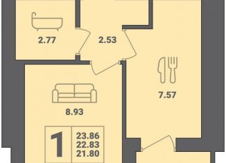 Продажа 1-ком. квартиры, 23.9 м2, Пионерский, улица Гептнера, 15