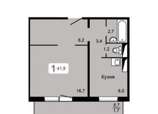Продается однокомнатная квартира, 41.9 м2, Красноярск, Апрельская улица, 5М, ЖК Мичурино