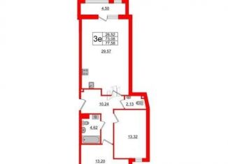 Двухкомнатная квартира на продажу, 76 м2, Санкт-Петербург, Курляндская улица, 10, Курляндская улица