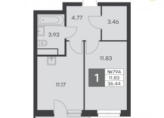 Продажа 1-ком. квартиры, 36.4 м2, Екатеринбург, улица Громова, 26, ЖК Миллениум