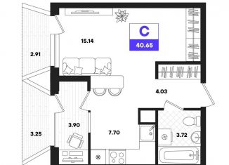 Продам квартиру студию, 40.7 м2, Тюмень