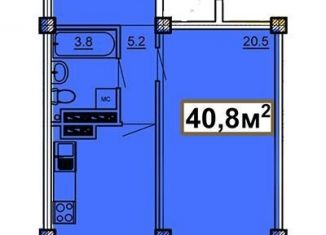 Продаю 1-ком. квартиру, 40.8 м2, Ставропольский край