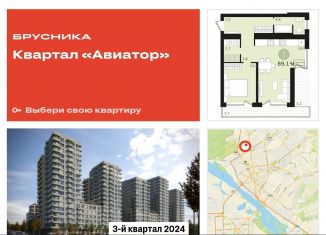 Продается однокомнатная квартира, 69.1 м2, Новосибирск, Заельцовский район, жилой комплекс Авиатор, 2