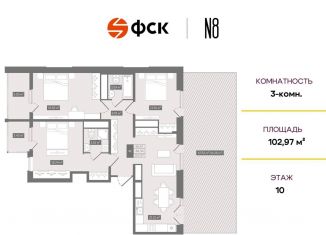 Продается 3-комнатная квартира, 103 м2, Санкт-Петербург, Новгородская улица, 8В