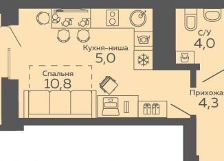 Продажа квартиры студии, 25.8 м2, Екатеринбург, метро Ботаническая