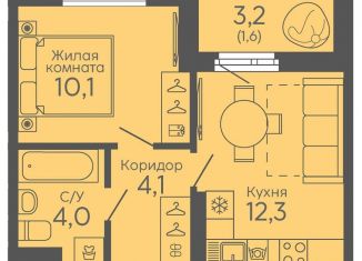 Продается 1-комнатная квартира, 32.1 м2, Екатеринбург, метро Ботаническая, жилой комплекс Новокольцовский, 6