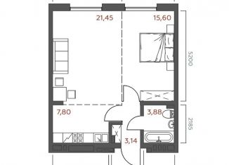 Продажа однокомнатной квартиры, 51.9 м2, Иркутск, Октябрьский округ, Дальневосточная улица, 46А