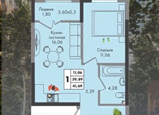 Продам 1-комнатную квартиру, 41 м2, Краснодар, Прикубанский округ, улица имени Генерала Брусилова, 5лит1.2