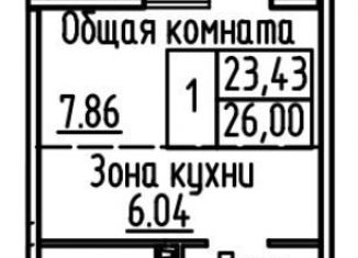 Продажа квартиры студии, 26 м2, Новосибирская область, 3-й микрорайон, 12А