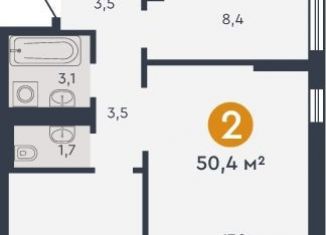 Продам двухкомнатную квартиру, 50.4 м2, Свердловская область