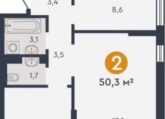 Продаю 2-комнатную квартиру, 50.3 м2, Екатеринбург, метро Уралмаш