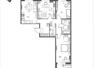 Продам 3-комнатную квартиру, 87.5 м2, Омская область, микрорайон Зелёная Река, 11