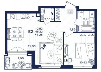 Продается 1-ком. квартира, 48.3 м2, Тульская область