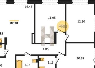 3-ком. квартира на продажу, 78.9 м2, Новосибирск, Ленинский район, Пермская улица, 12к2