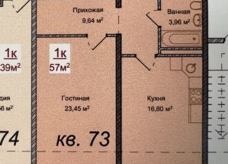 Продаю 1-комнатную квартиру, 57 м2, Дагестан, улица Оника Арсеньевича Межлумова, 12