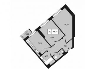 Продам двухкомнатную квартиру, 53.3 м2, Ростов-на-Дону, Первомайский район, проспект Шолохова, 211/3