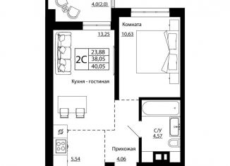 Продается 2-ком. квартира, 39.6 м2, Ростов-на-Дону, улица Текучёва, 370/2