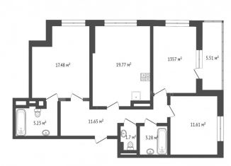 Продается 3-ком. квартира, 84.8 м2, Тюмень, Краснооктябрьская улица, 14к2, ЖК Ютта