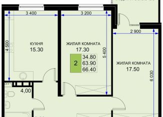 Продается 2-ком. квартира, 66.4 м2, Краснодарский край, Екатерининская улица, 5к1