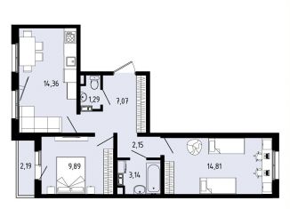 Продам 3-комнатную квартиру, 53.8 м2, Пермский край