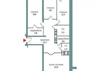 Продается 3-комнатная квартира, 104.9 м2, Самара, Октябрьский район, улица Авроры, 148А