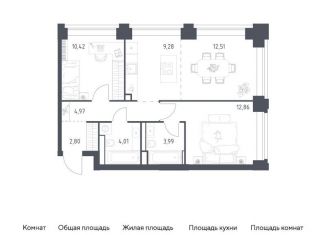 Продается двухкомнатная квартира, 60.8 м2, Москва, жилой комплекс Нова, к1