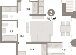Продам двухкомнатную квартиру, 65.8 м2, Новосибирск, метро Красный проспект
