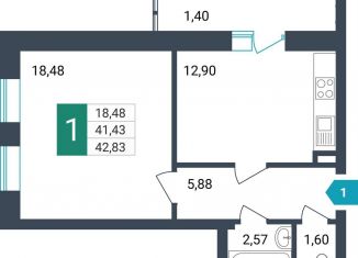 Продаю 1-ком. квартиру, 42.8 м2, Забайкальский край