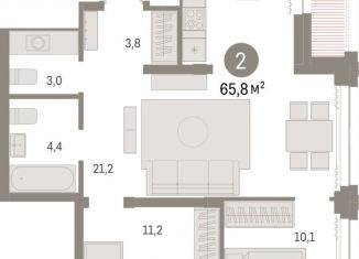 Продам трехкомнатную квартиру, 65.8 м2, Новосибирск, метро Красный проспект