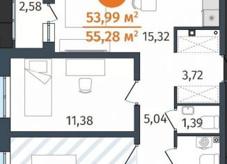 Продается 2-ком. квартира, 54 м2, деревня Дударева