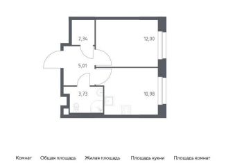 Продаю 1-ком. квартиру, 34.1 м2, деревня Столбово, жилой комплекс Эко Бунино, 13