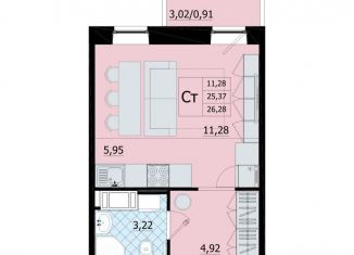 Продается квартира студия, 26.3 м2, Ленинградская область